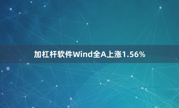 加杠杆软件Wind全A上涨1.56%